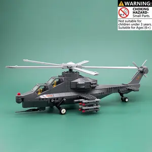 Helicopter Gunships Building Blocks, Building Block Sets, 264 PCS Military Attack Aircraft Model with Rotating Propellers & Missile Launchers, STEM Aviation Construction Toy Gift for Kids Aged 6+, Compatible with Building Bricks