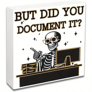 Funny Work Gifts For Boss Coworkers Women Men But Did You Document It Wooden Box Sign Signage Cool Employee Appreciation Gifts Cubicle Desk Decor Sign For Office Desk Decorations 5x5 inch