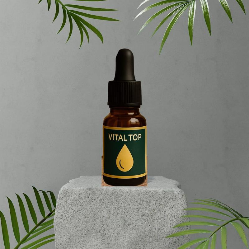 Vital Top Vitality Oil Boosting Formula for Men 10 ml Nourishing Jojoba Ginseng Body Care Blend Herbal Cosmetic Confidence Boosting Revitalizing