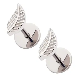 COMFY EARRINGS Stainless Leaf Earrings 316L Surgical Grade Steel 3.5mm x 7.0mm  Comfortable Flat Back Earrings with Gift Box