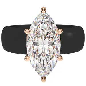 Silicone Ring for Women – 14×7 mm Marquise Cut CZ | Patent-Pending Design - Rinfit GlowStone Collection
