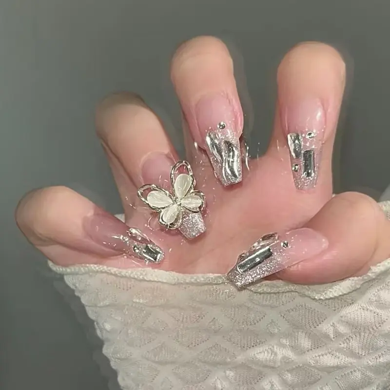 Internet celebrity popular diamond butterfly glitter nail polish finished nail polish nail polish