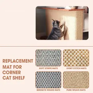 Replacement Sofa Scratching Mat for Cats, Woven Cat Scratch Pad, Furniture Protection Cover, Couch Armrest Scratch Guard, Refillable Cat Scratcher