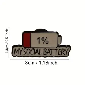 My social battery small enamel pin