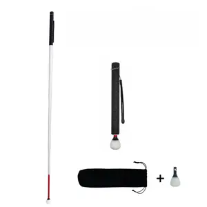 Adjustable Aluminum Blind Stick, 7-Segment Telescopic Blind Walking Cane, 30cm-150cm, Rotatable Tip, Backup Tip Included, Model 7TS-150