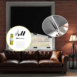 Silver black full blackout cloth - suitable for bedrooms, offices, and travel - easy to cut sizes, no drilling required for installation, including tape measure, pen, and adhesive patch (57.09 inches -39.37 inches/57.09 inches -78.74 inches/57.09 inches -