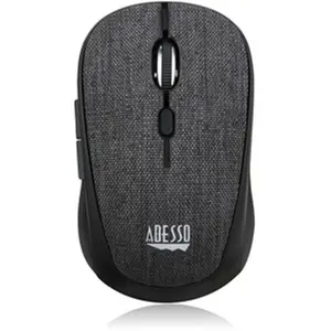 Adesso IMOUSE S80B 2.4GHz Wireless Fabric Optical Mini Mouse - Black, Travel Desktop Mouse for Computers & Office Use