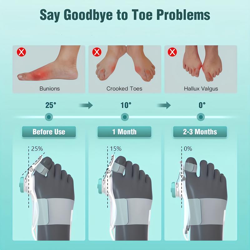 Bunion Corrector Big Toe, Adjustable Knob Bunion Splint For Bunion, Orthopedic Toe Straightener With Anti-slip Heel Strap, Suitable For Left And Right Feet Healthcare Support