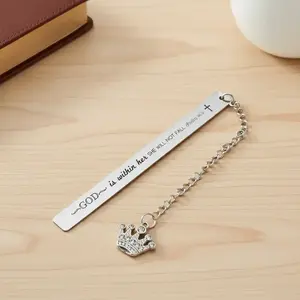 Bible Verse Encouragement Bookmark, 1 Count Stainless Steel Bible Book Mark with Chain, Religious Gift for Women & Men, Gift for Family, Friend