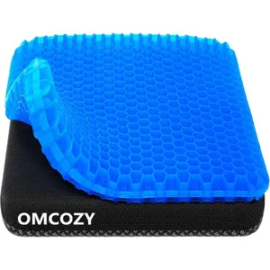 Gel Seat Cushion, Cooling seat Cushion, Breathable Honeycomb Design Absorbs Pressure Points Seat Cushion, Gel Cushion for Office Chair, Home Car seat Cushion for Wheelchair