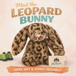 Jellycat Cobblehop Leopard Bunny Plush Exclusive NWT Toy Doll Soft Stuffed Gifts With Dust Bag