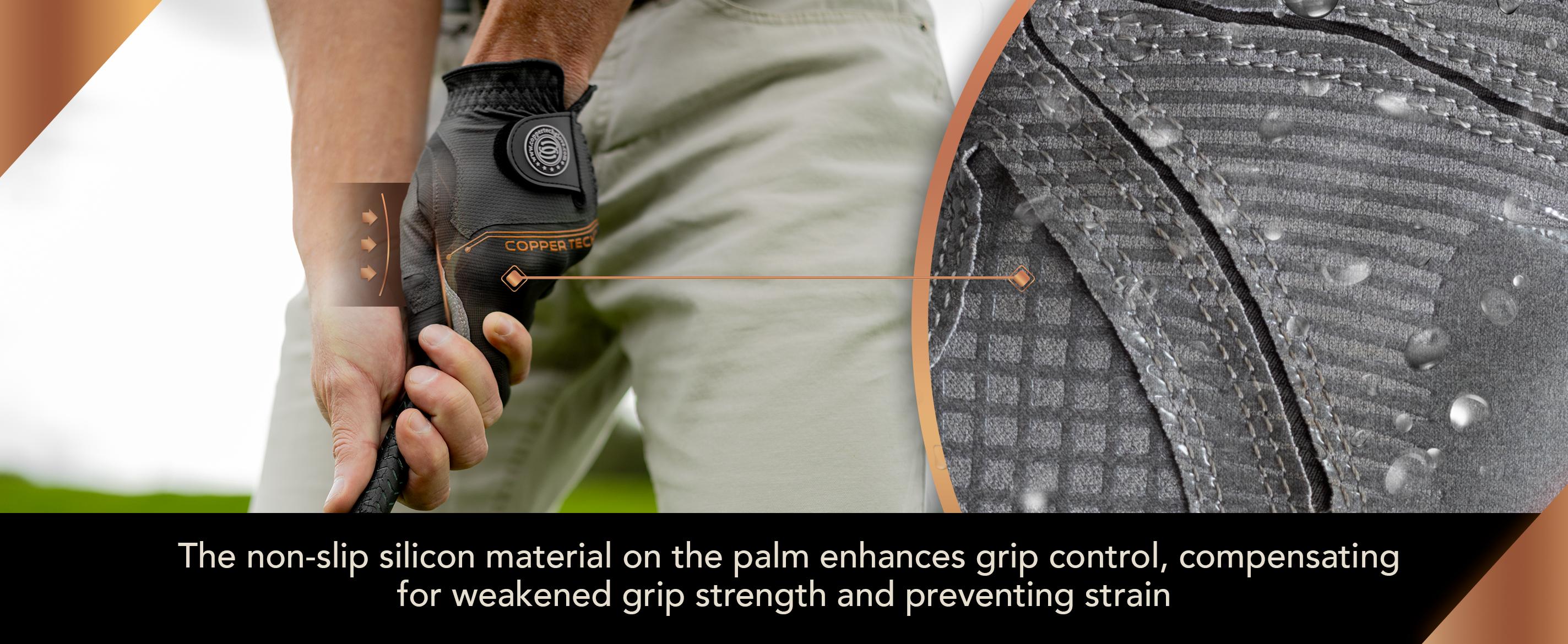 Copper Tech Men's Golf Gloves (2 Pack) - Optimal Joint Support & Comfort With Copper Compression Feature - Breathable & Tacky - Crafted With Fine AAA Leather