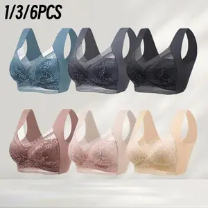 EssElegance 1/3/6-piece  bra, wireless, sports bra, side breast support, push-up, high elasticity, low support—not suitable for intense exercise.