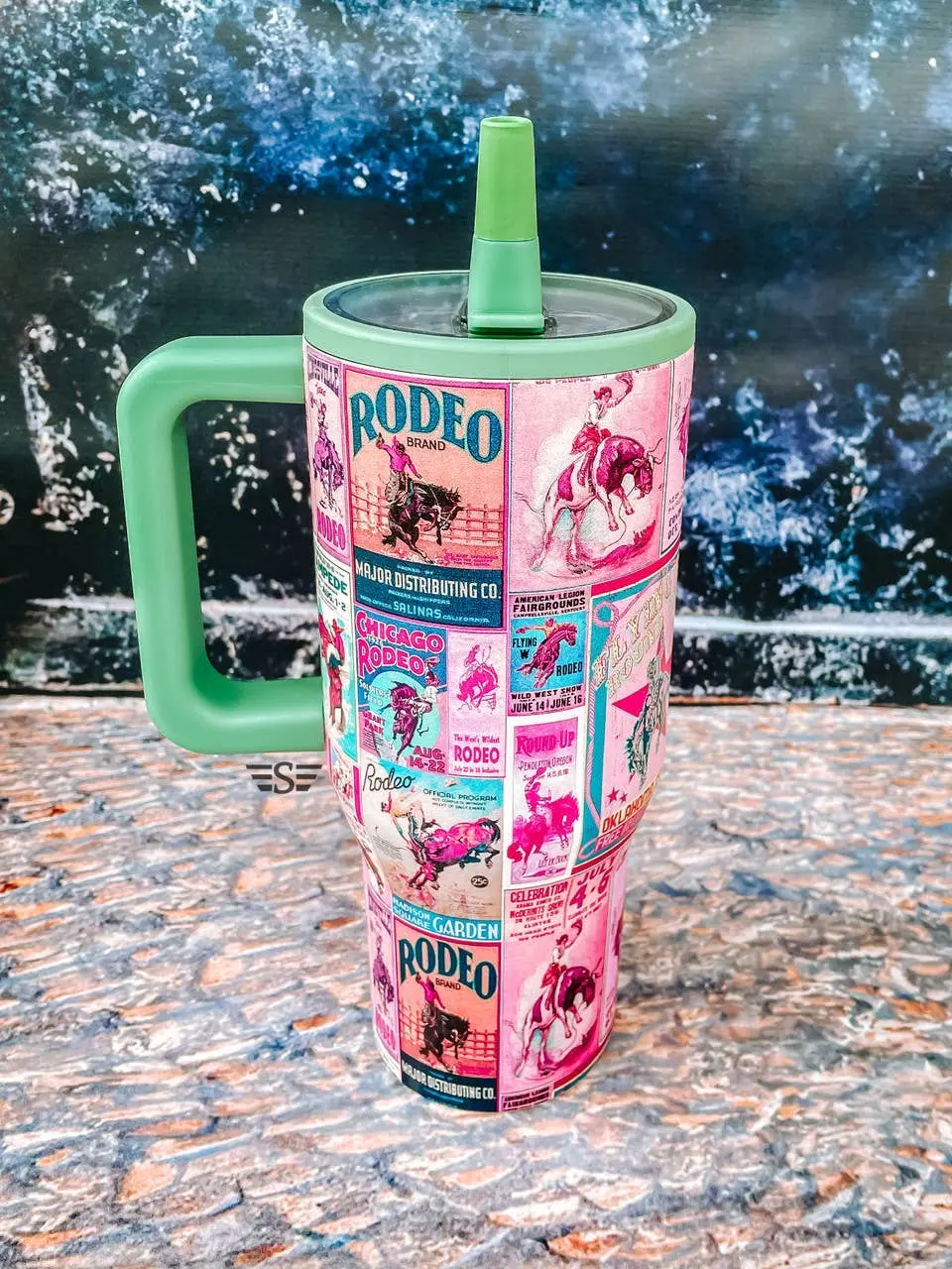 Pink Rodeo Poster Flip Top Tumbler