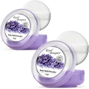 R-NEU Body Powder for Women with Powder Puff, 100% Talc-Free, Elegant Royal Bouquet Scented Dusting Powder, After Bath for Soft Skin, Extra Large, 1 Pack (5oz)