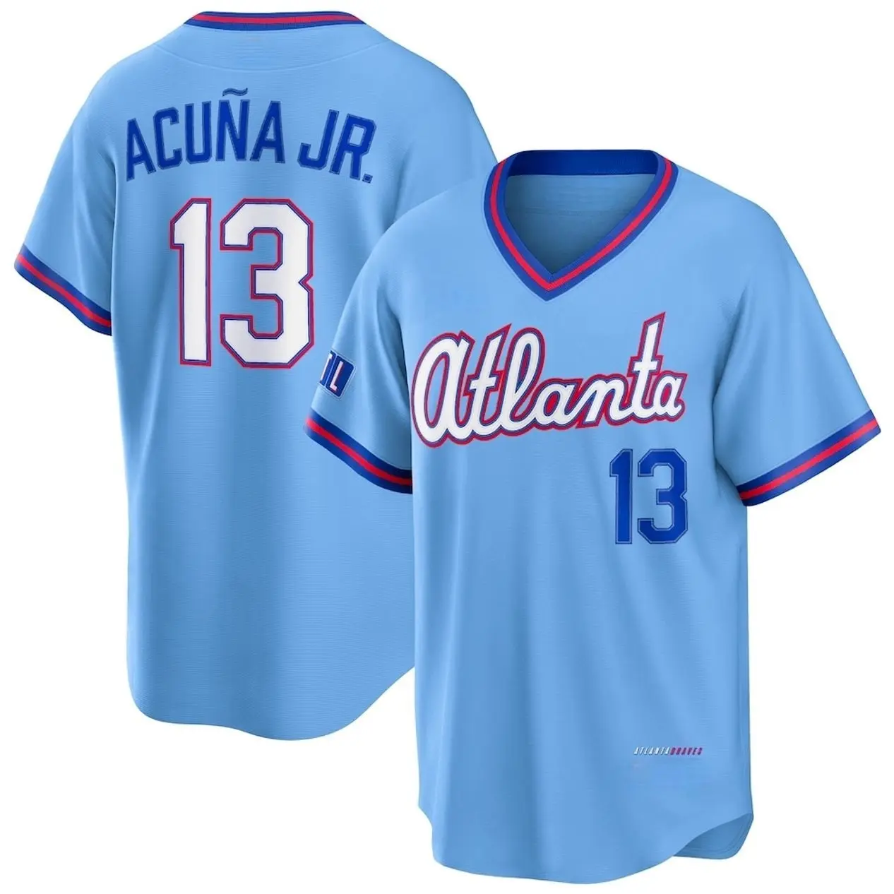Unisex Baseball Atlanta USA Acuña Jr. 13 2026 City Connect Stadium Jersey - Powder Blue