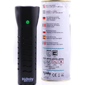 H2OnlyBattery Flashlight - No Batteries Needed - Water Powered (or Any Liquid)- No Expiration Date - 67 Lumens, Emergency Light - Last up to 1500 Hours-Black, 1008093