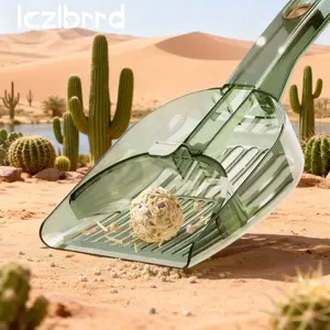 Lczlbrrd Cat Litter Scoop,2 in 1 Kitty Litter Scoop with Holder,Durable Plastic Cat Litter Sifter & Litter Box Shovel with Comfort Grip, for Efficient Sand Leakage and Easy Sifting to Clean Litter Box