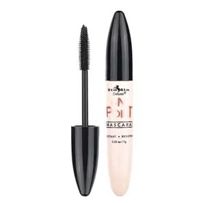 Italia Deluxe On Point! Mascara Intense Black for Lifted Curled Lashes with Silicone Brush Bold Jet Black Color Makeup Essential