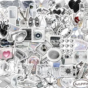 Creative Cartoon Pattern Sticker, Decal Sticker, 66pcs/set Self Adhesive Decor Paper, Decor Sticker for Gift Greeting Card Water Bottle Laptop Phone