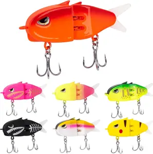 7-Piece Swim Bait Slow Sinking Swim Bait with Double Hooks Mini Multi-Jointed Bass Fishing Lure Hard Body Bass Glider
