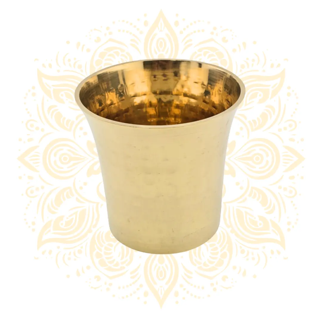 Hammered Kansa Brass Cup 3.5" – Ayurvedic Tumbler