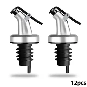 12pcs Oil Dispenser Stopper Pour Spout, Speed Pourer Olive Oil Bottle Tapered Spout, Kitchen Tool for Oil Wine Vinegar Liquids