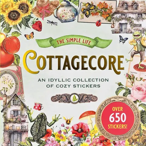 Cottagecore Decorative Self-Adhesive Sticker Book (650+ Stickers) - Woodland Creatures, Picnic Baskets - for Scrapbooking, DIY Toys & Hobbies, Decorative Stickers
