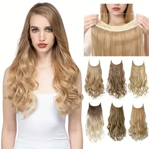 New 2025 Arrivals Hair Extensions Invisible Wire Wavy Curly Long Synthetic Hairpieces For Women Adjustable Headband Heat Friendly Fiber No Clip