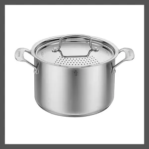 Cuisinart 2PC Stainless Steel Pasta Pot Set 500F 5.75QT Straining Cover