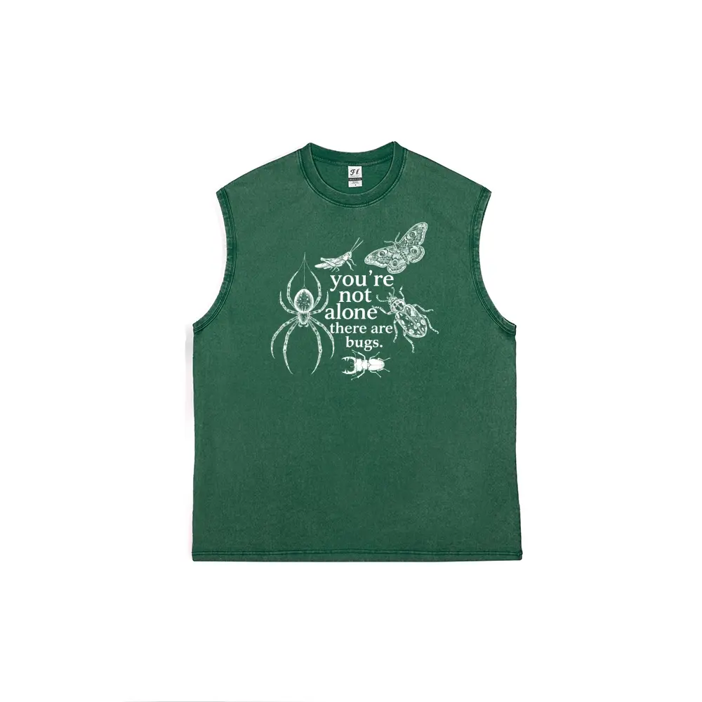 Bugs, Insect, Entomology Men's vintage washed pure cotton vest