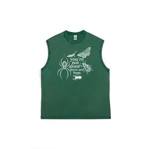 Bugs, Insect, Entomology Men's vintage washed pure cotton vest