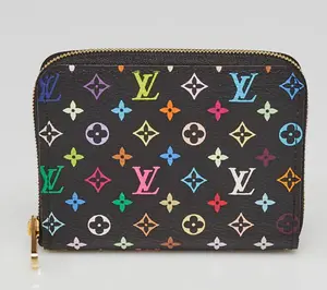Pre-owned Louis Vuitton pvc Clutches & Wristlets Black Monogram Multicolore Grenade Zippy Coin Purse 4000020053914