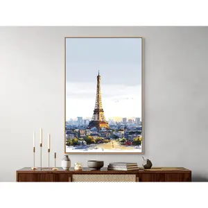 [Sale off up to 40%] [Frame Canvas] Paris Eiffel Tower Canvas Print - Impressionist Cityscape Wall Art - Living Room Decor