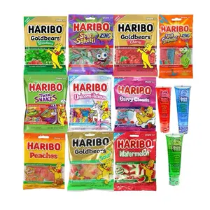 Haribo Candy Salad With Ooze Tube Bundle- 5 bags of Harbio Candy and 1 Ooze Tube