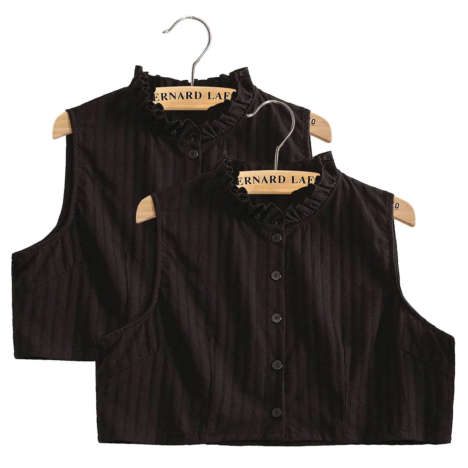 black stand-up collar-2pcs