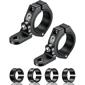 2 count UTV Whip Light Mount, Solid  Alloy Whip Flag Mounts, Off-Road LED Light Bar Mounting Bracket, 360? Adjustable Roll Bar Clamp Holder Fit 1.5''/1.65'' /1.75''/1.85''/2'' Roll Cage