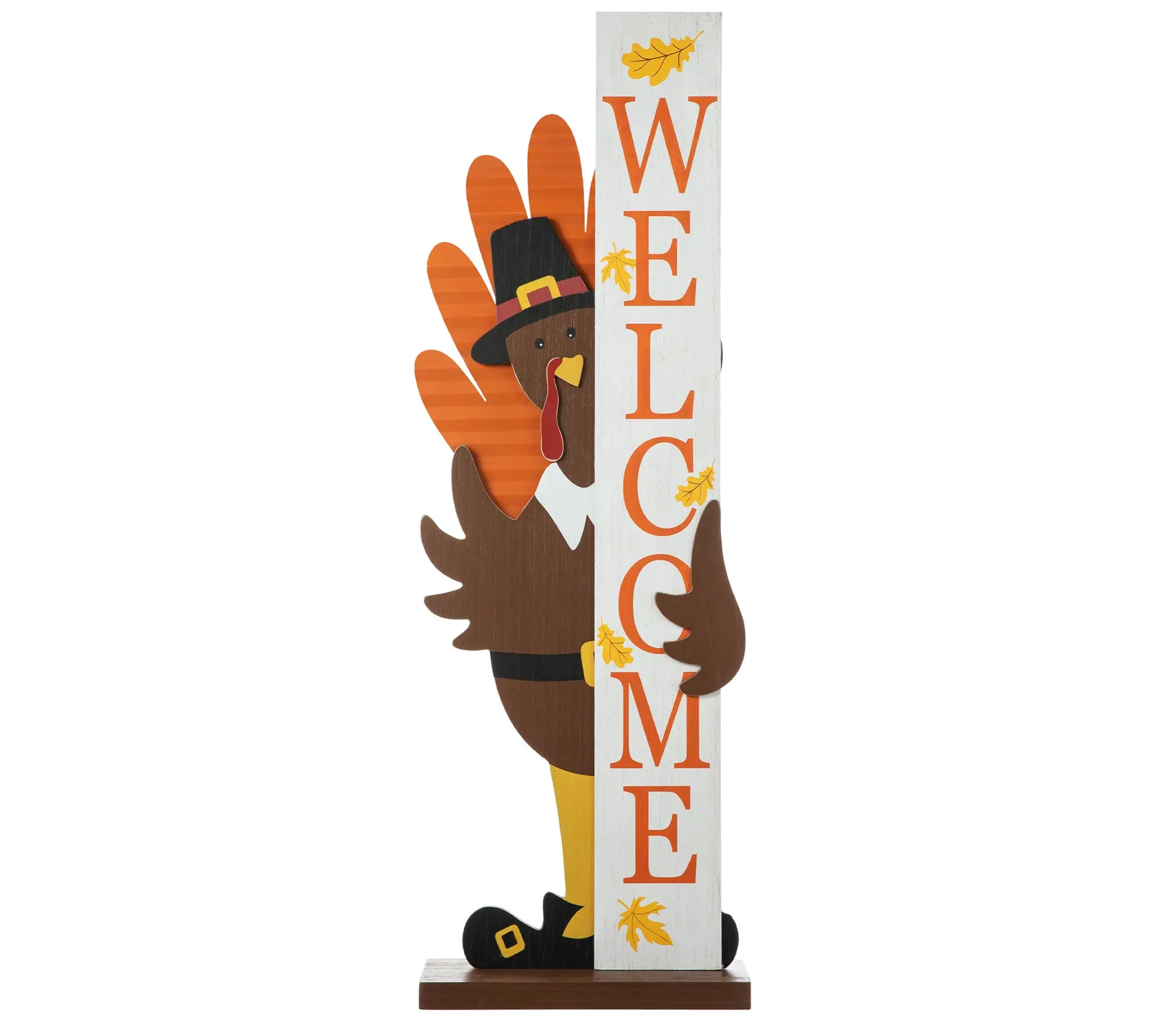 Glitzhome 36" WELCOME Thanksgiving Turkey Porch Decor