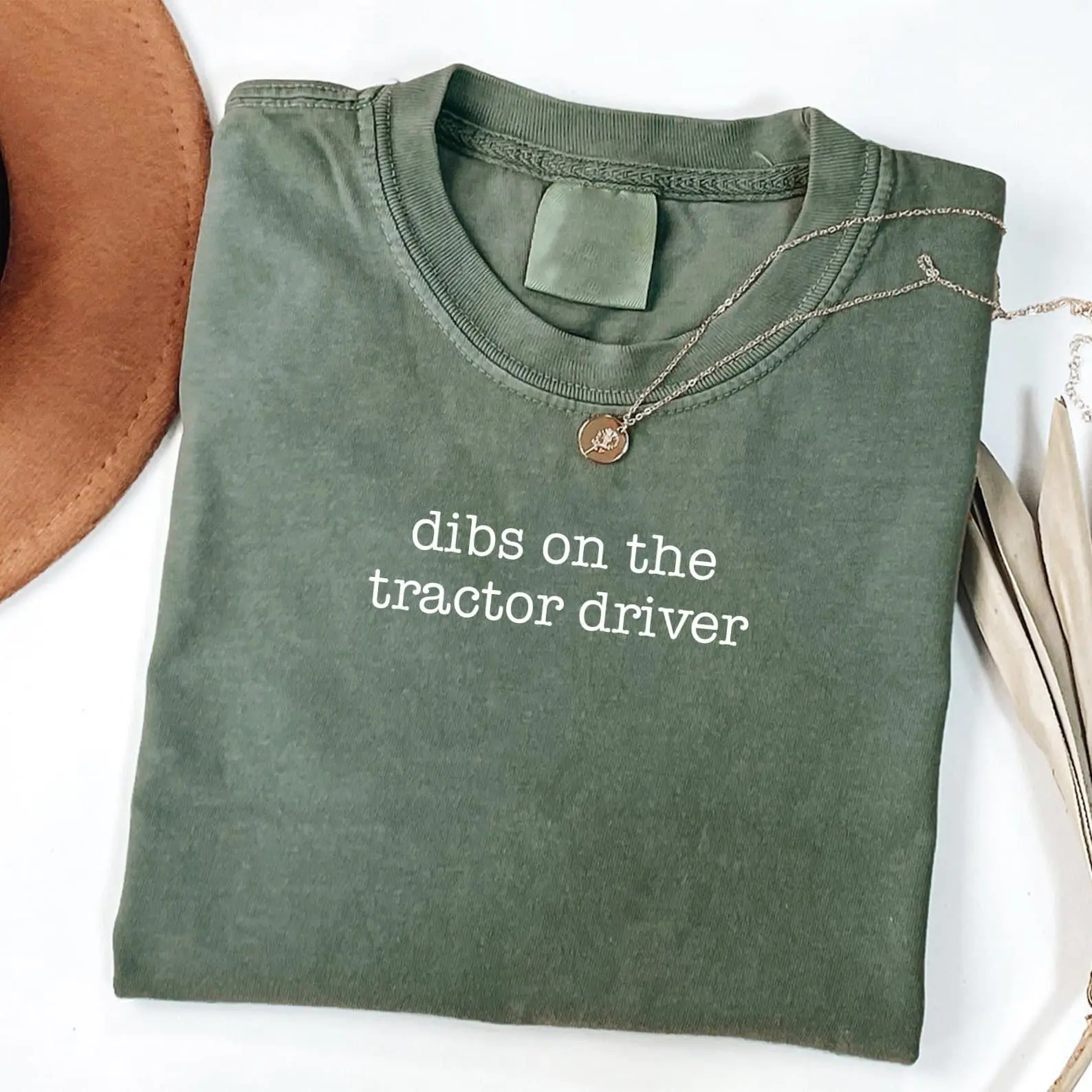 Comfort Colors Dibs on the Tractor Driver Shirt, Funny Tractor Driver Wife Tee, Tractor Driver Girlfriend Gift, Love Shirt