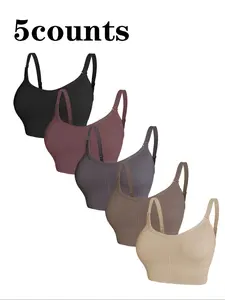 Women's Wireless Bra Set, Adjustable Straps, Front Buckle Design, Soft Breathable Fabric, Casual Daily Wear, All Seasons