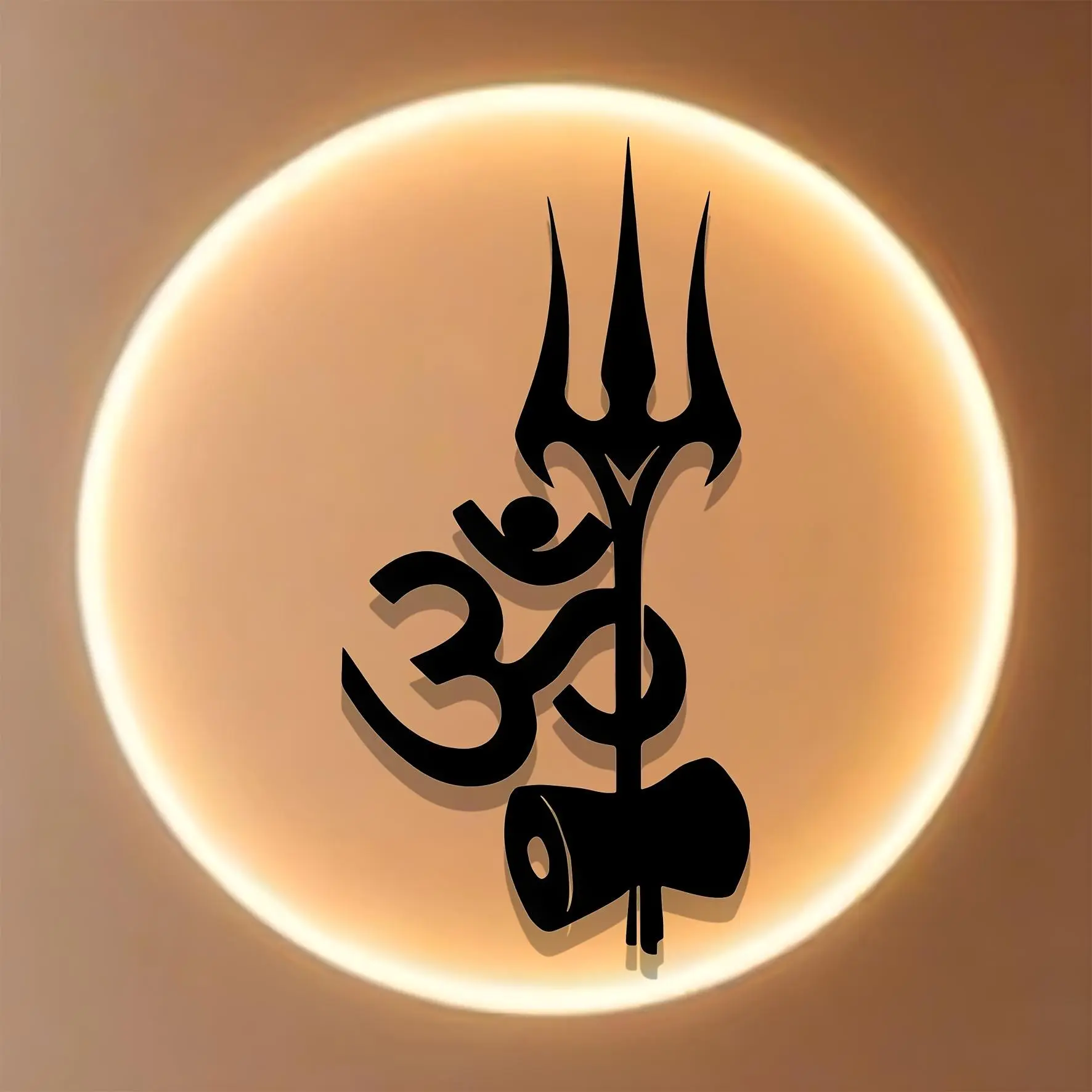 Hinduism Symbol Wall Art, 1 Count Modern Iron Wall Decor, Wall Hanging Ornament for Home Living Room Bedroom Office, Religious Decoration