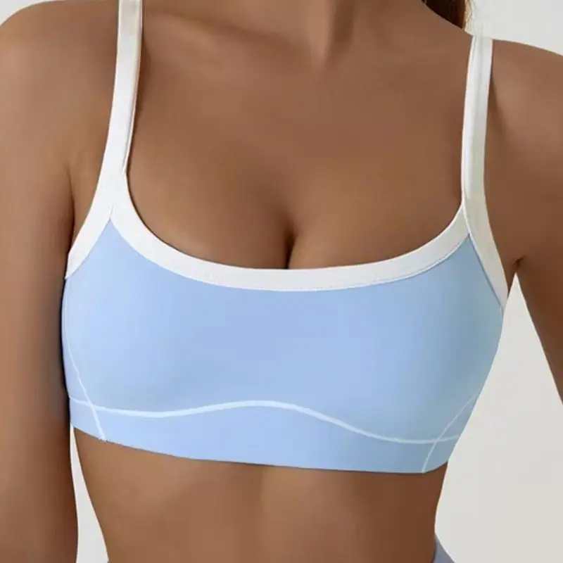 Women's Colorblock Print Sports Bra, Breathable Comfortable Sports Bra, Stretch Sports Bra, Ladies Sportswear for Indoor Outdoor Wear, Yoga Bra, Workout Bra, Yoga Activewear