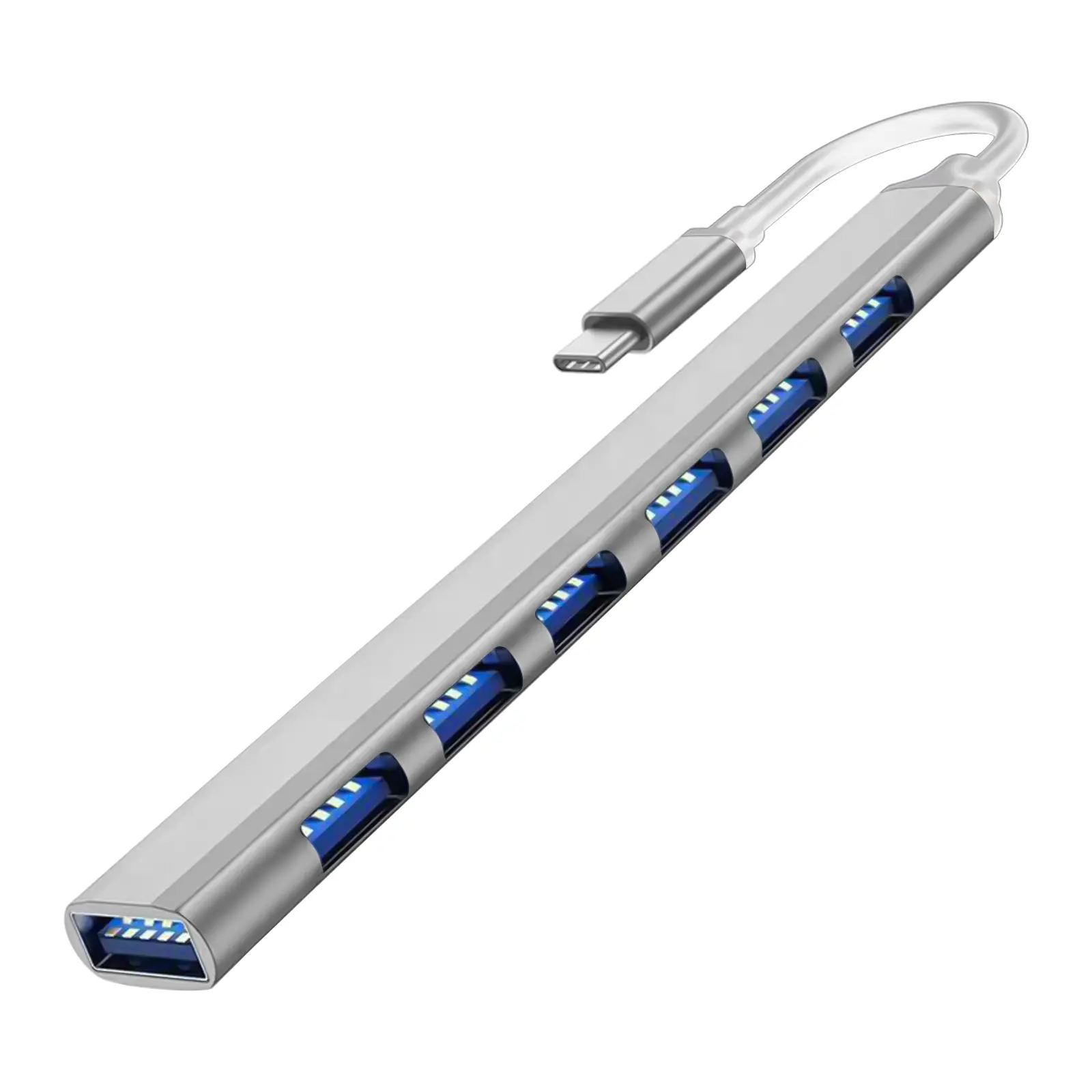 USB Adapter for Macbook Pro Air PC Laptop 7 Ports USB HUB USB C USB 3.0 HUB 7-in-1 Type C Multi-port USB Splitter OTG Adapter