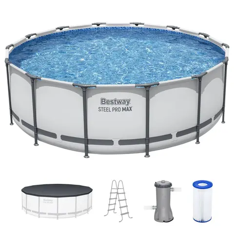 Bestway Steel Pro MAX 14'x48" Round Above Ground Swimming Pool with Pump & Cover
