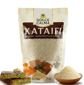 Dolce Calma Kataifi 6.35 oz (180g) Resealable Bag, Fine Kadayif Strands for Dubai Chocolate & Kunafa Desserts, Dried Shredded Phyllo Dough, Crispy Texture, Baking & Middle Eastern Sweets
