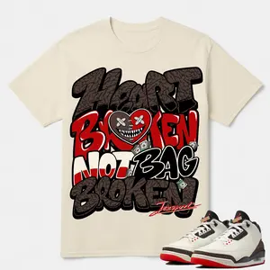 “Heart Broken Not Bag Broken” AJ3 World’s Best Dad Sneaker Match Tee, AJ 3 Inspired Streetwear Graphic Shirt, Sneakerhead Hypebeast Tee, Gildan 5000 Heavy Cotton