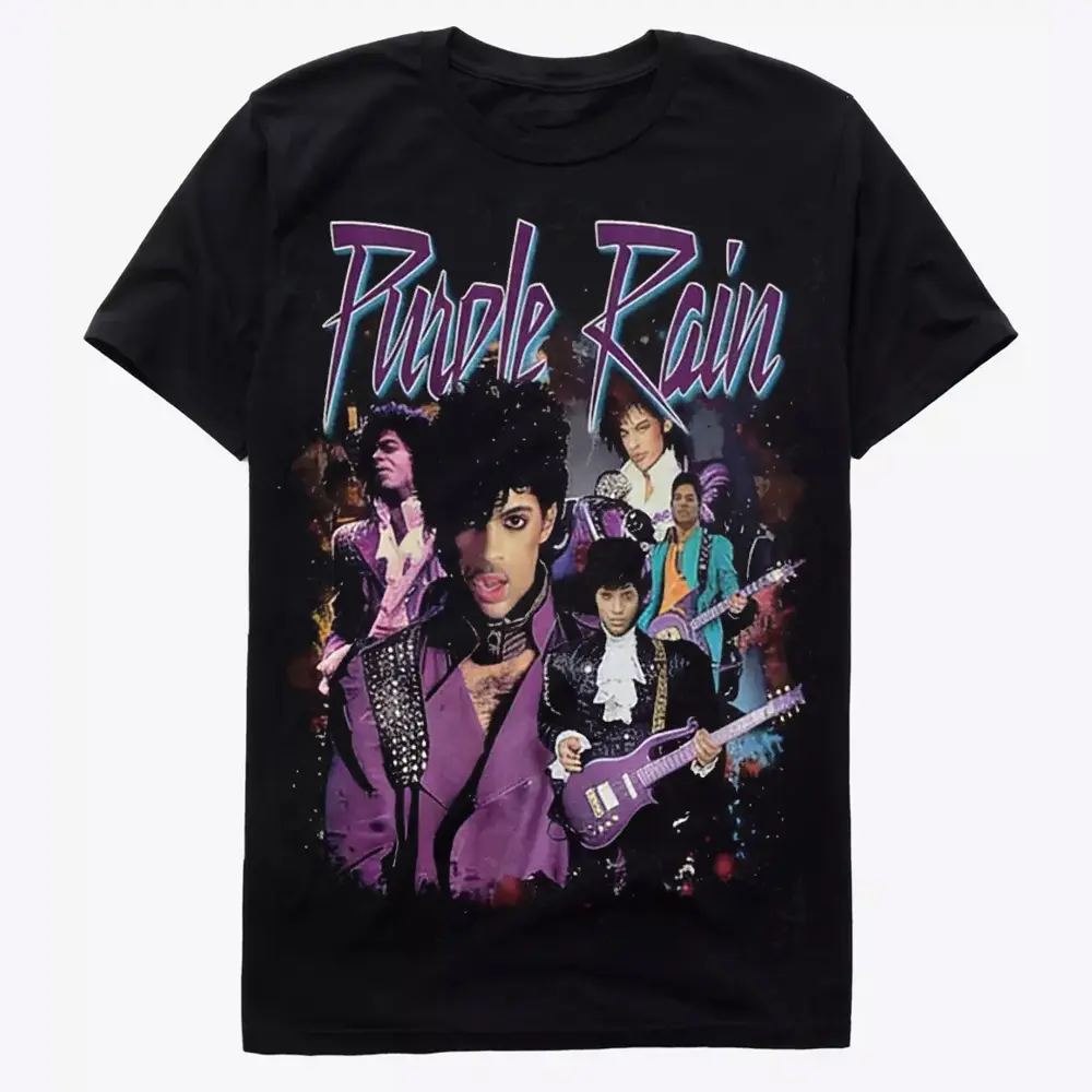 Prince Purple Rain Vintage Graphic T-Shirt Retro Music Fan Tee