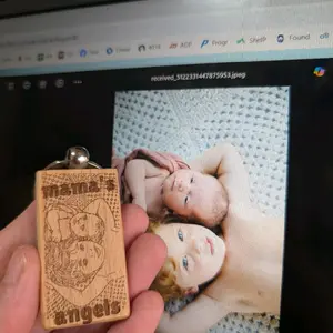 Custom Wood Engraved Keychain with Personalized Photo Engraving for Unique Gifts