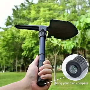 Multifunctional Engineer Shovel – Ideal for wilderness, off - road, rescue & fishing. With compass, hex wrench, saw, bottle opener. Compact, portable. A must - have for outdoor lovers!