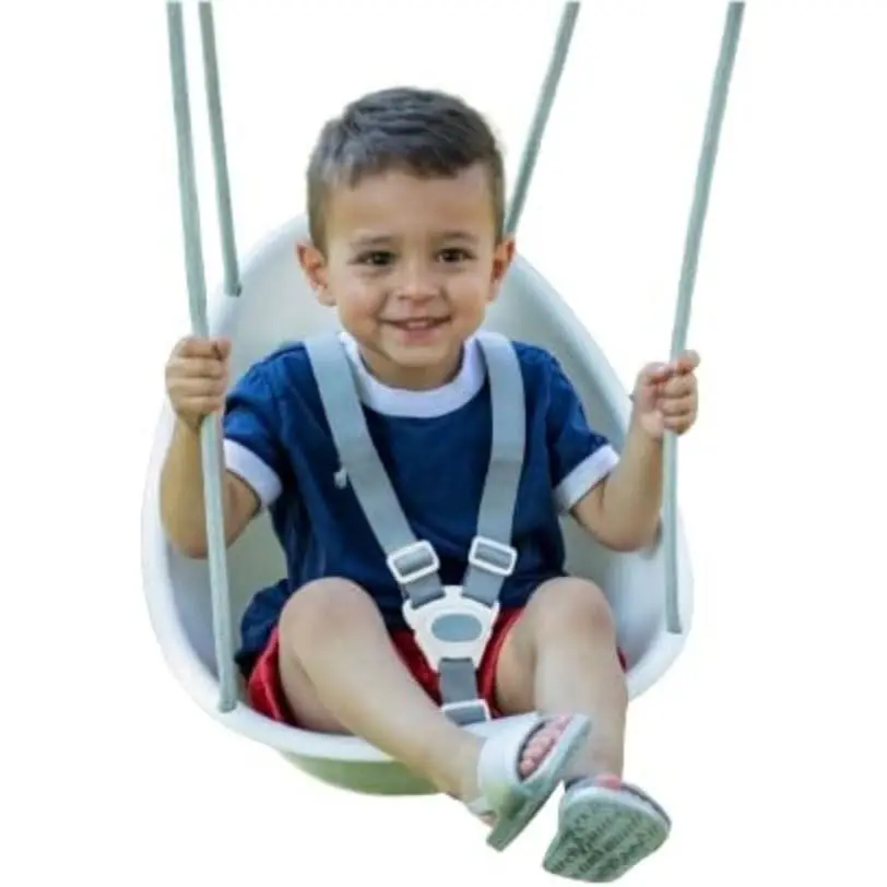 Coconut Toddler Swing Comfortable Outdoor Baby Swing 3 - point Adjustable Safety Harness Safe Reliable Quick - lock System Non - injurious Ropes Easy to Install for Babies 6 - 36 Months